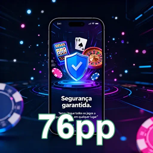 Imagem de celular destacando segurança em jogos, representando o site 76pp.