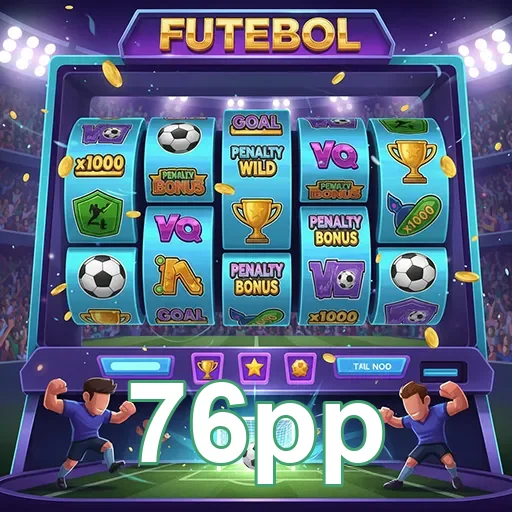 Imagem da slot machine de futebol no site 76pp, destacando elementos de jogos e diversão.