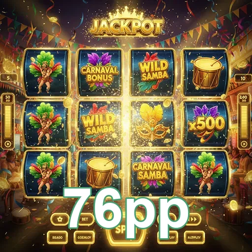 Jogo de carnaval 76pp com tema de jackpot, repleto de cores e diversão.